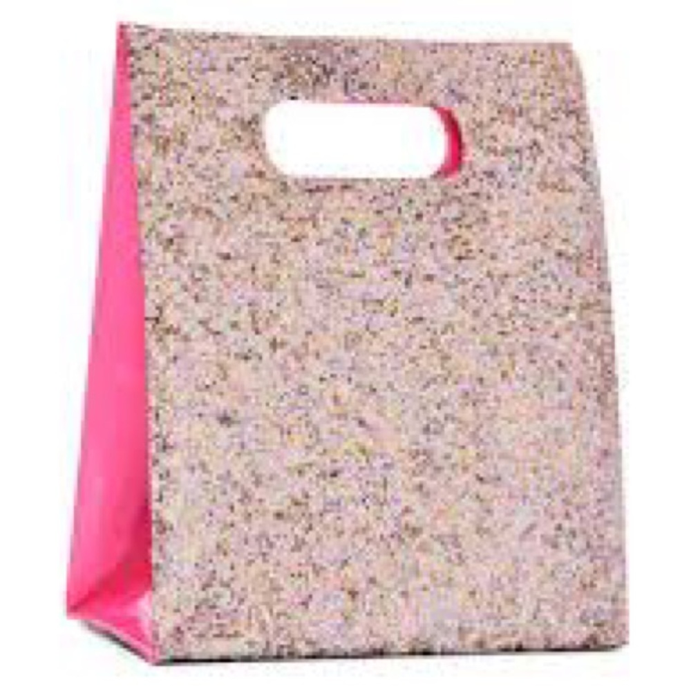 ❤️BATH AND BODY WORKS ❤️PINK GLITTER GIFT BAG FOR FULL SIZE & MINI BODY CARE ❤️